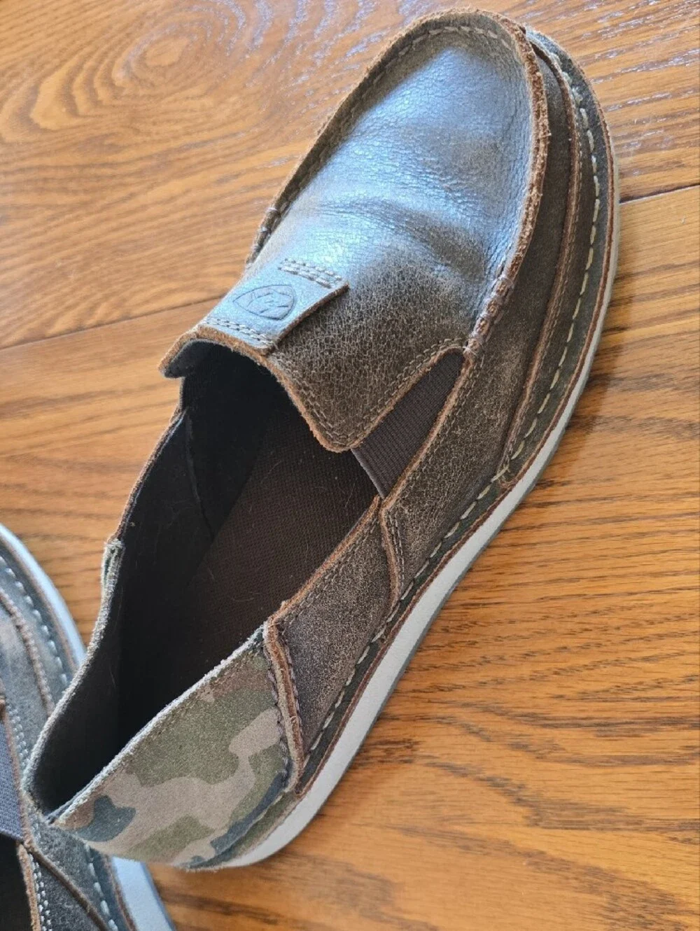 Ariat Brown Leather & Camouflage Slip-On Loafers